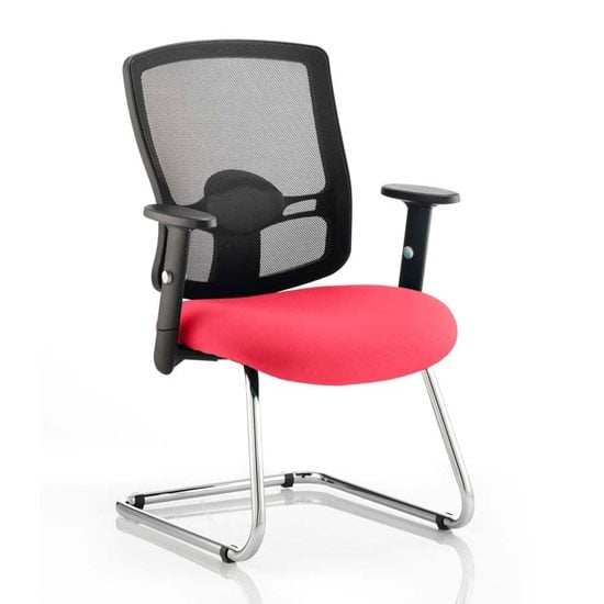 Product photograph of Portland Black Back Visitor Chair With Bergamot Cherry Seat from Furniture in Fashion