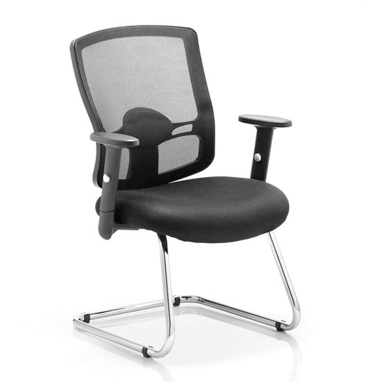 Portland Black Back Visitor Chair With Black Seat