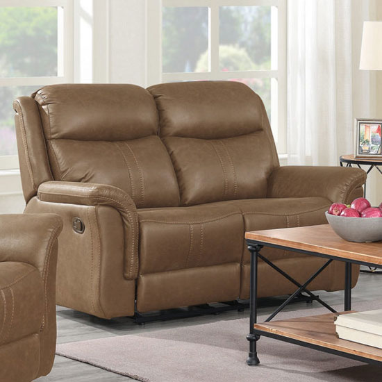 Photo of Portland fabric 2 seater recliner sofa in dark taupe