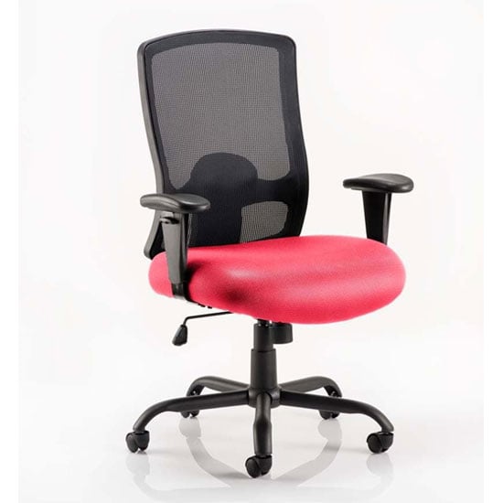 Product photograph of Portland Hd Black Back Office Chair With Bergamot Cherry Seat from Furniture in Fashion