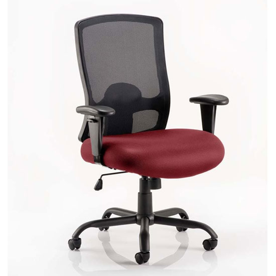 Product photograph of Portland Hd Black Back Office Chair With Ginseng Chilli Seat from Furniture in Fashion