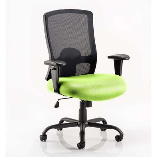 Photo of Portland hd black back office chair with myrrh green seat