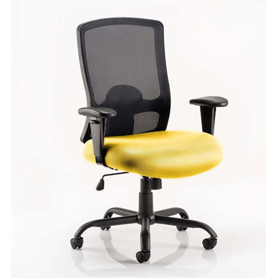 Product photograph of Portland Hd Black Back Office Chair With Senna Yellow Seat from Furniture in Fashion