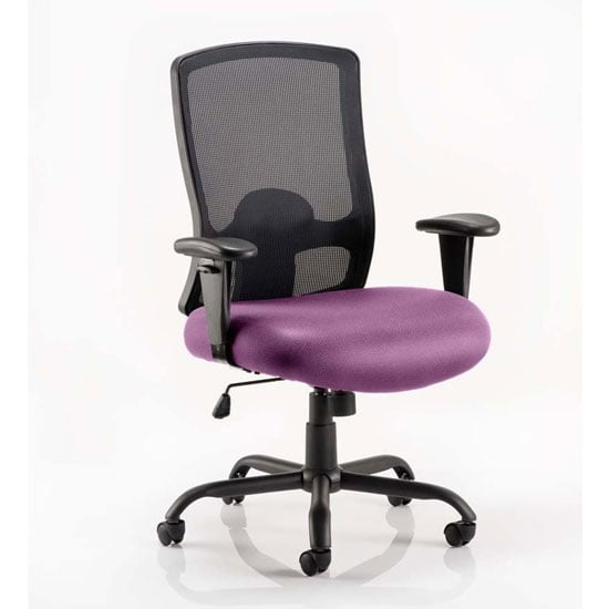 Portland HD Black Back Office Chair With Tansy Purple Seat
