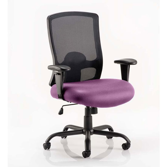 Photo of Portland hd black back office chair with tansy purple seat