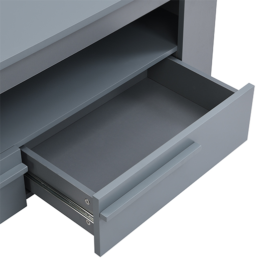 Portland Wooden TV Stand With 2 Drawers In Grey