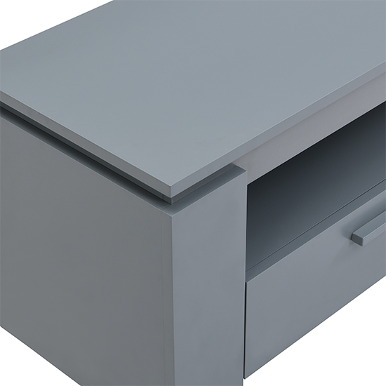 Portland Wooden TV Stand With 2 Drawers In Grey