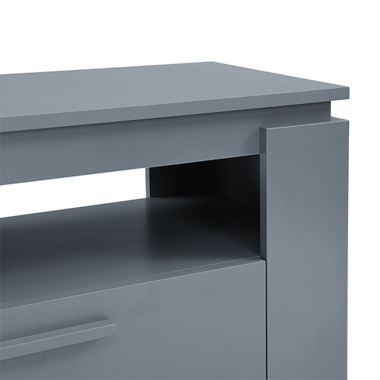 Portland Wooden TV Stand With 2 Drawers In Grey