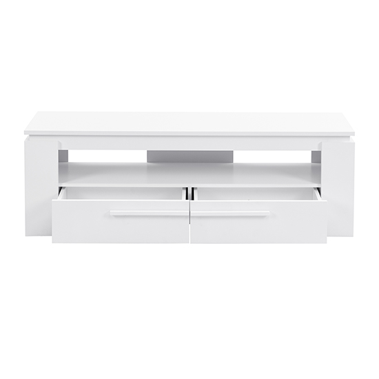Portland Wooden TV Stand With 2 Drawers In White