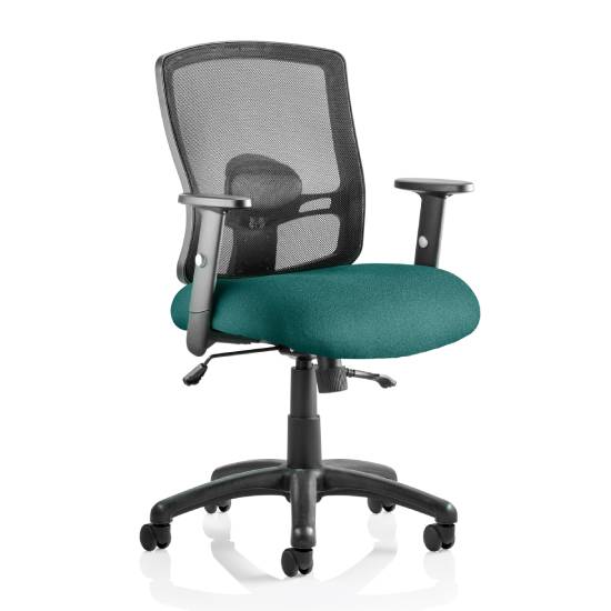 Read more about Portland ii black back office chair with maringa teal seat