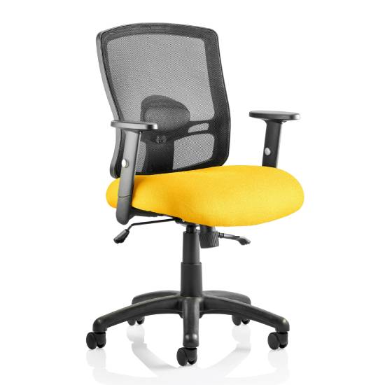 Product photograph of Portland Ii Black Back Office Chair With Senna Yellow Seat from Furniture in Fashion