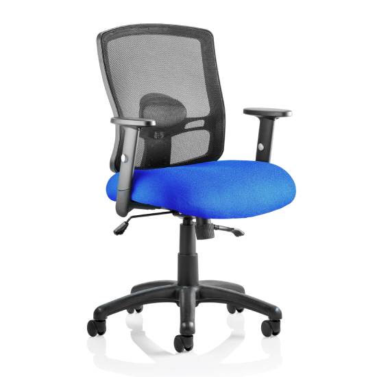 Read more about Portland ii black back office chair with stevia blue seat