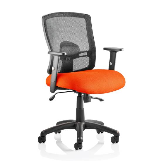 Read more about Portland ii black back office chair with tabasco red seat