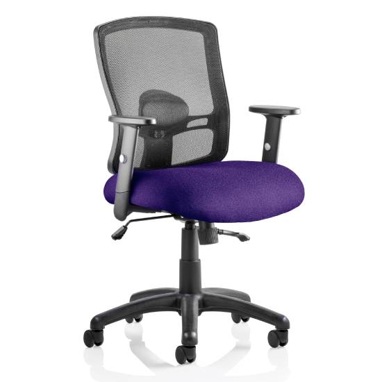 Photo of Portland ii black back office chair with tansy purple seat