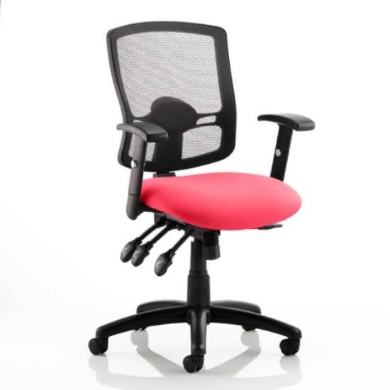 Product photograph of Portland Iii Black Back Office Chair With Bergamot Cherry Seat from Furniture in Fashion