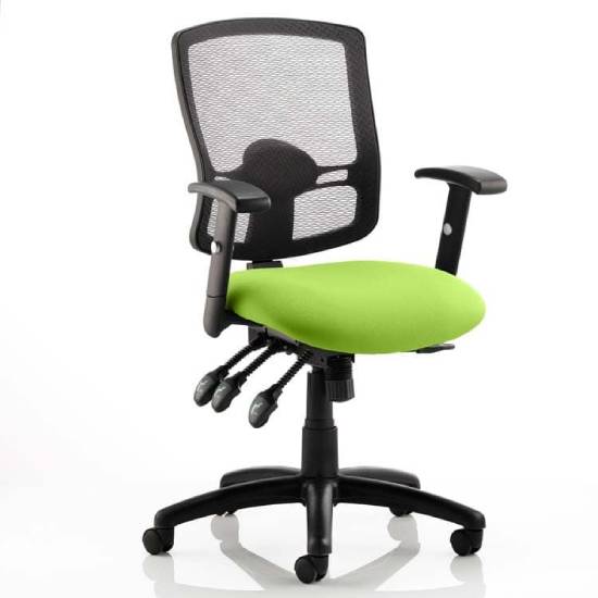 Photo of Portland iii black back office chair with myrrh green seat