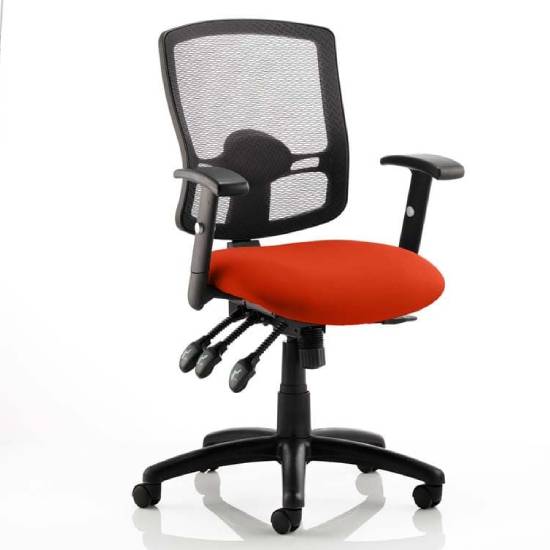 Photo of Portland iii black back office chair with tabasco red seat