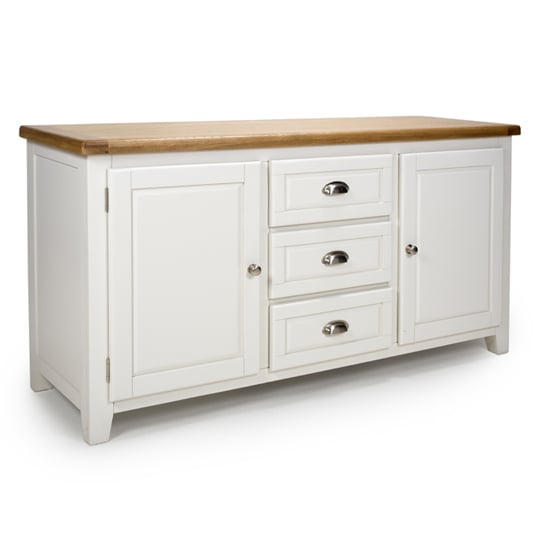 Portbling Sideboard In White And Oak With 2 Doors And 3 Drawers_1