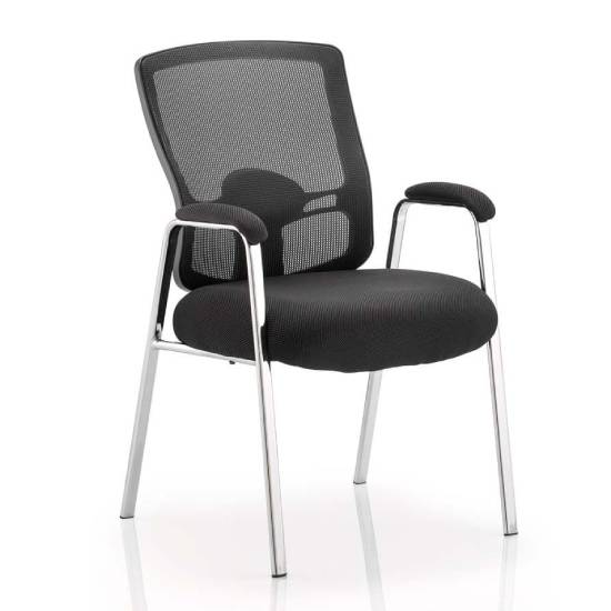 Photo of Portland straight leg visitor chair with black seat