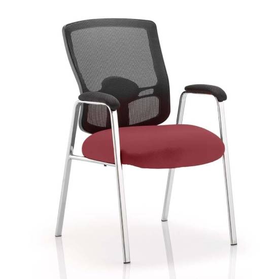 Portland Straight Leg Visitor Chair With Ginseng Chilli Seat