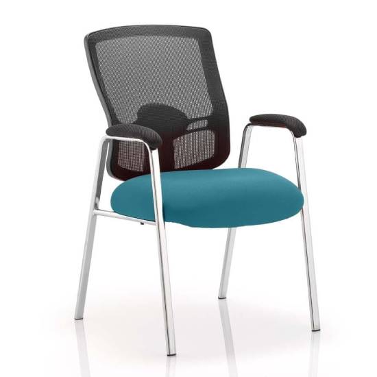 Product photograph of Portland Straight Leg Visitor Chair With Maringa Teal Seat from Furniture in Fashion