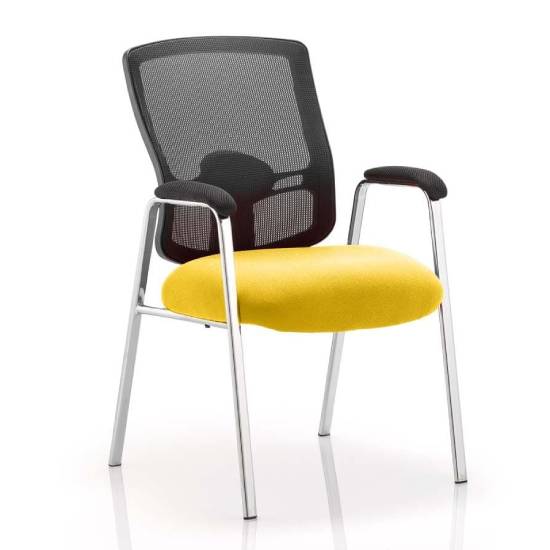 Product photograph of Portland Straight Leg Visitor Chair With Senna Yellow Seat from Furniture in Fashion