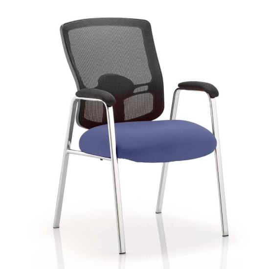 Photo of Portland straight leg visitor chair with stevia blue seat