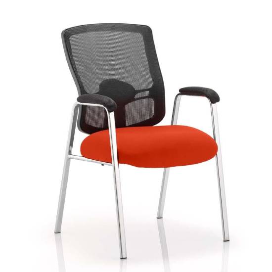 Photo of Portland straight leg visitor chair with tabasco red seat