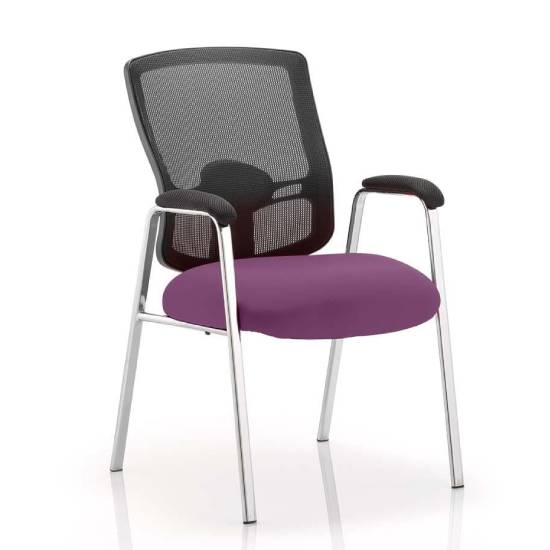 Portland Straight Leg Visitor Chair With Tansy Purple Seat