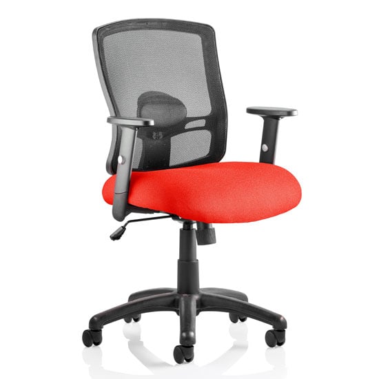 Product photograph of Portland Task Black Back Office Chair With Bergamot Cherry Seat from Furniture in Fashion