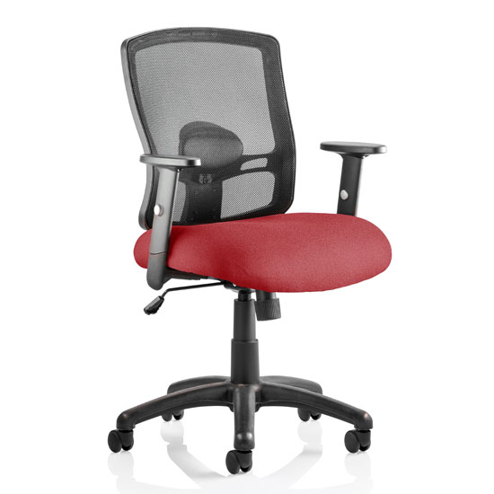 Read more about Portland task black back office chair with ginseng chilli seat