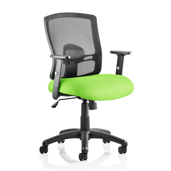 Product photograph of Portland Task Black Back Office Chair With Myrrh Green Seat from Furniture in Fashion