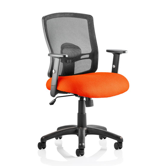 Read more about Portland task black back office chair with tabasco red seat