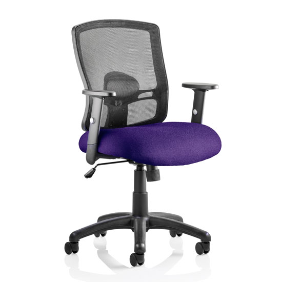 Read more about Portland task black back office chair with tansy purple seat