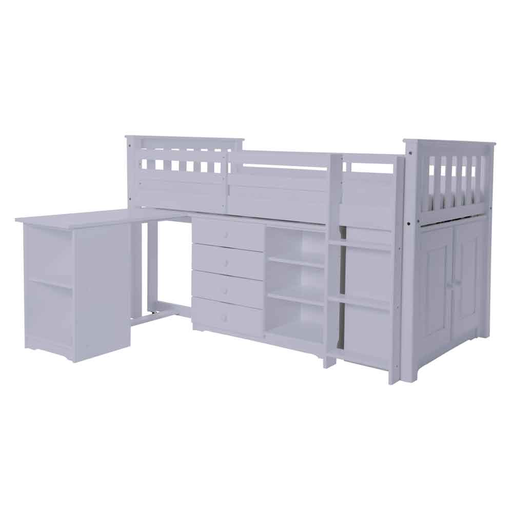 Portland Wooden Mid Sleeper Bunk Bed in Grey