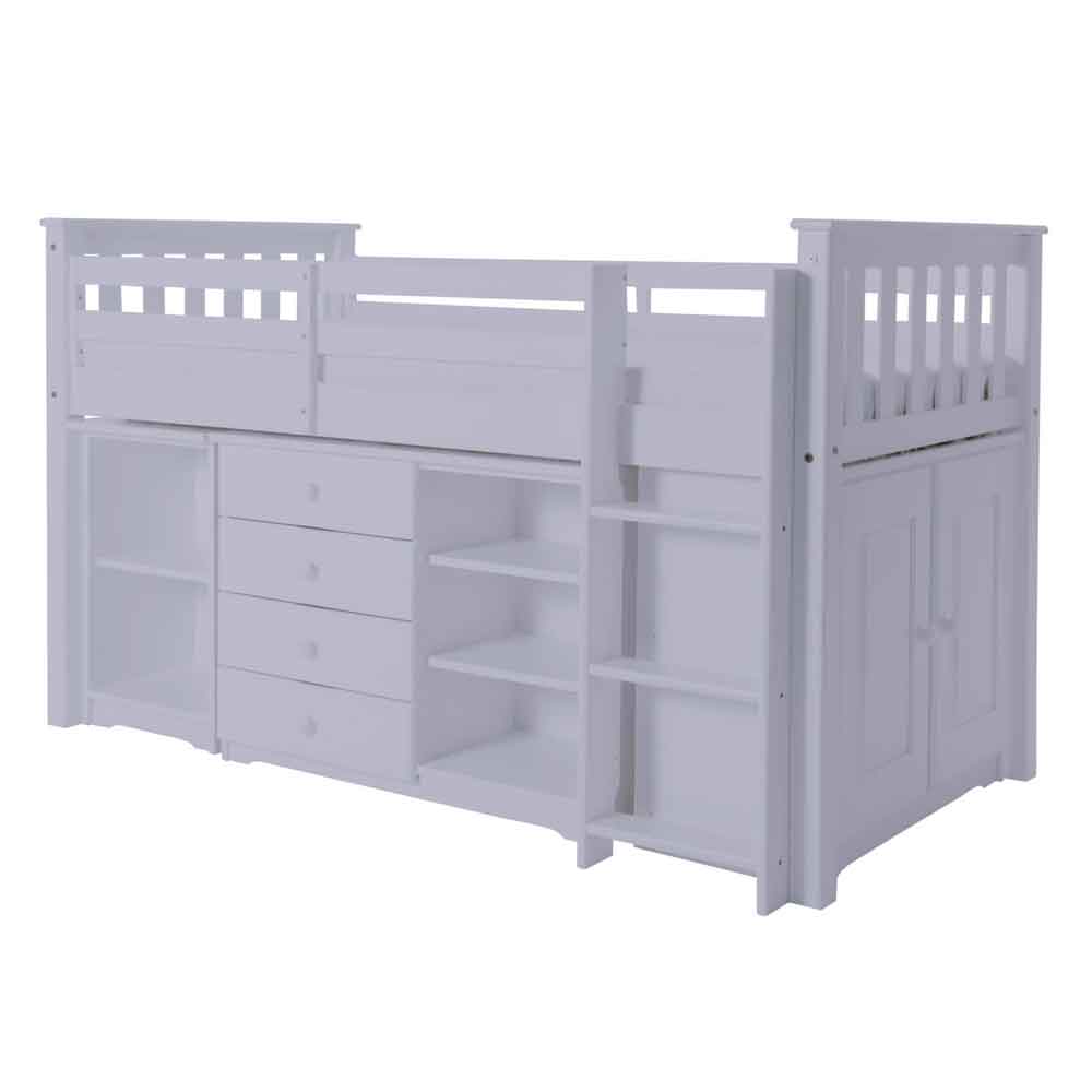 Portland Wooden Mid Sleeper Bunk Bed in Grey