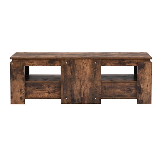 Portland Wooden TV Stand With 2 Drawers In Rustic Oak