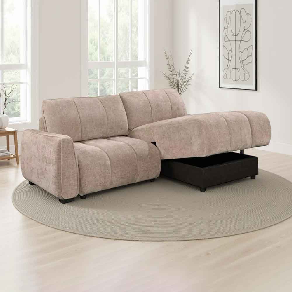 Portmere Fabric Universal Corner Sofabed in Beige