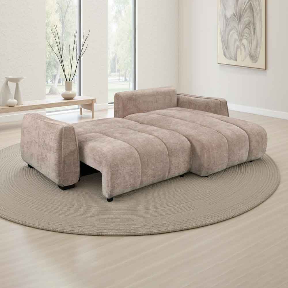 Portmere Fabric Universal Corner Sofabed in Beige