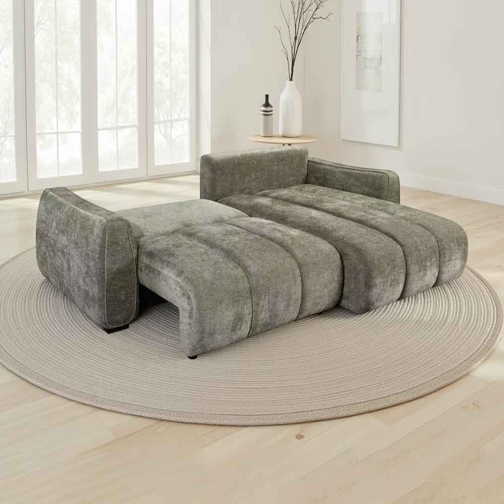 Portmere Fabric Universal Corner Sofabed in Green