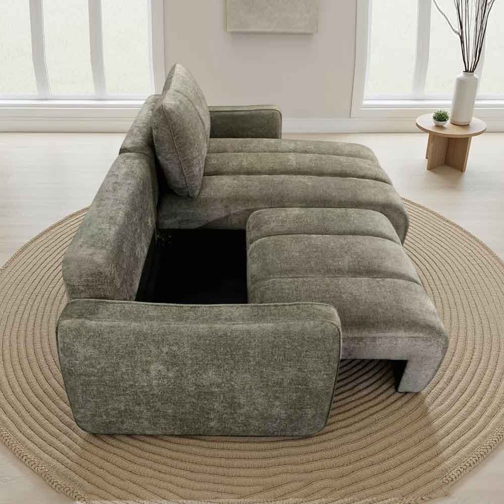 Portmere Fabric Universal Corner Sofabed in Green