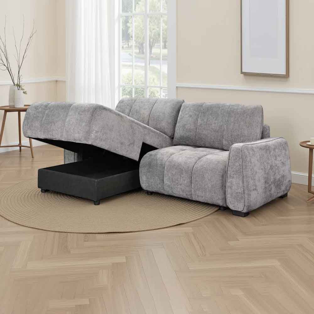 Portmere Fabric Universal Corner Sofabed in Grey