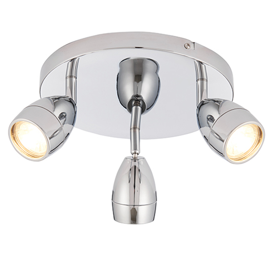 Photo of Porto 3 lights round clear glass spotlight in chrome