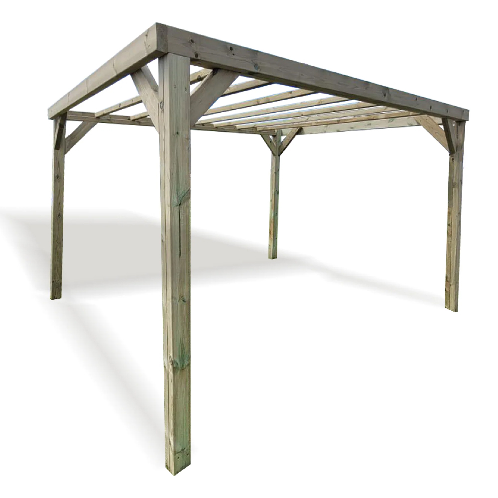 Portrush Medium Wooden Garden Traditional Pergola In Natural