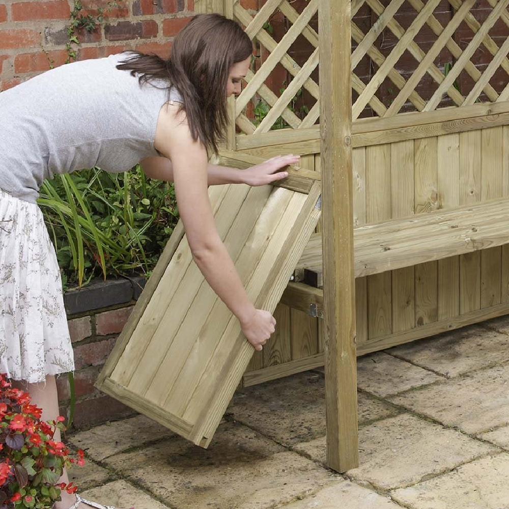 Portsoy Wooden Garden Arbour With Party Station In Natural