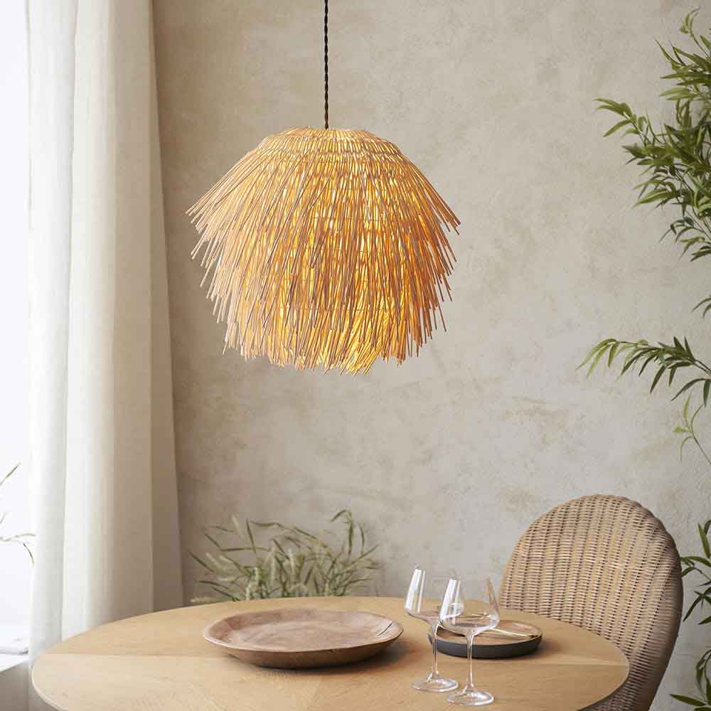 Posie Rattan Ceiling Pendant Light in Natural