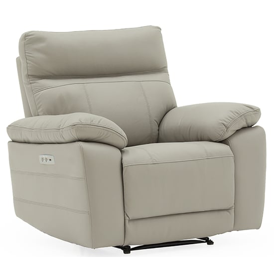 Read more about Posit electric recliner leather 1 seater sofa in light grey