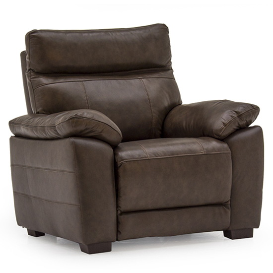 Product photograph of Posit Leather 1 Seater Sofa In Brown from Furniture in Fashion