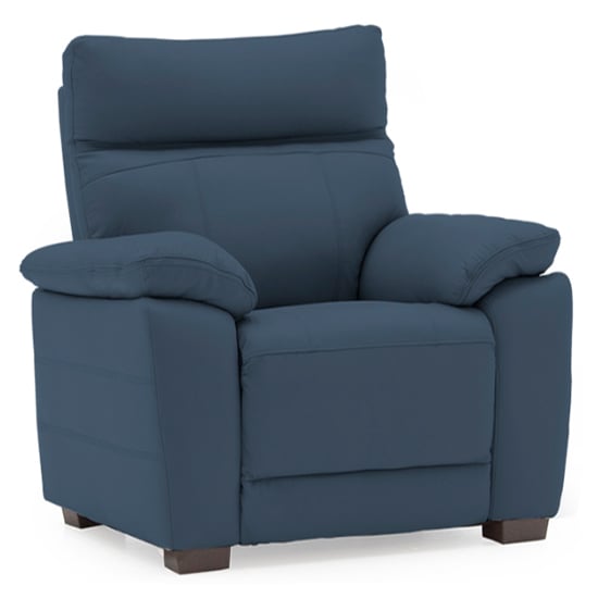 Posit Leather 1 Seater Sofa In Indigo Blue