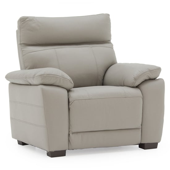 Read more about Posit leather 1 seater sofa in light grey